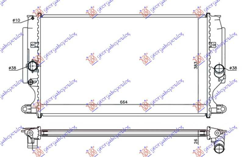 HLADNJAK MOTORA 2.0-2.2 D4D DIZEL RUČNI (665x380x26)