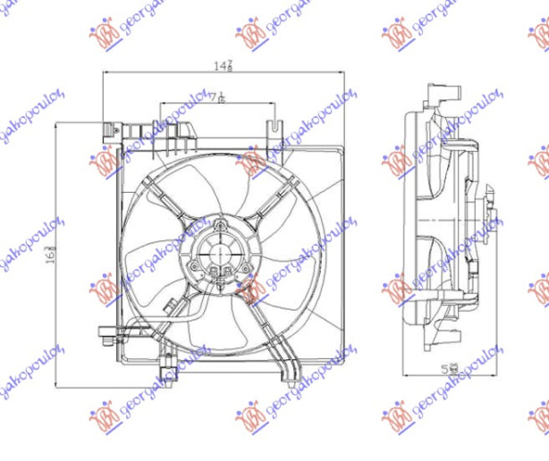 VENTILATOR HLADNJAKA KOMPLET (BENZIN BEZ TURBO)