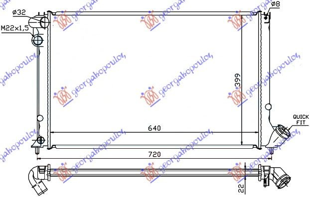 HLADNJAK MOTORA .1.6i8V-1.8i 8/16V +A/C (64x40)MAN