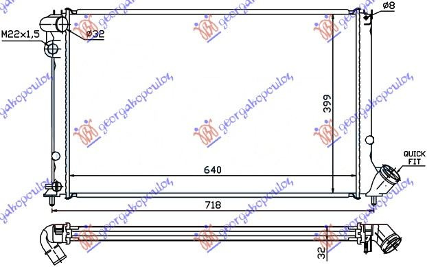 HLADNJAK MOTORA 2.01-16V+A/C (64x40) MEHANIČKI .