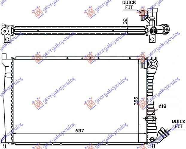 HLADNJAK MOTORA 2.0i-8VTURBO-1.9-2.1TD (64x40) MAN/AUTO