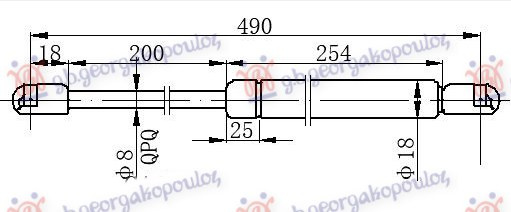 AMORTIZER GEPEK VRATA -99 (SEDAN) (490L-230N)