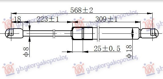 AMORTIZER GEPEK VRATA 3 VRATA (568L-360N)