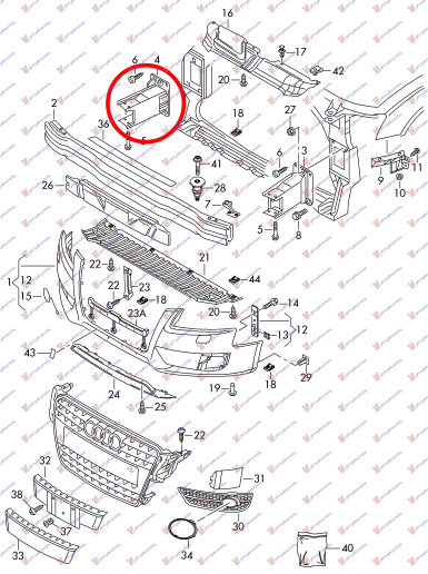 NOSAČ PREDNJEG BRANIKA ALUMINIJSKI.