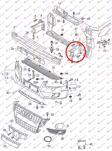 NOSAČ PREDNJEG BRANIKA ALUMINIJSKI.