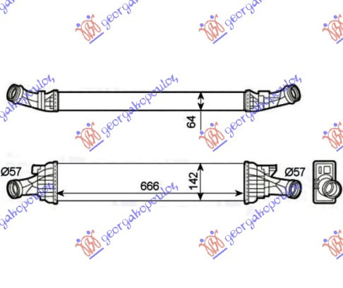 INTERCOOLER 2.0 TFSi / HIBRIDNI BENZIN - 2.0 TDi DIZEL (665x135x60)