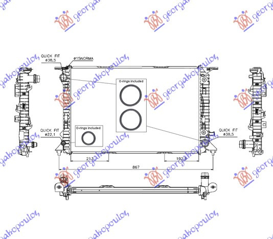 HLADNJAK MOTORA 3.0 TDi (AUTO)/3.0 TFSi-3.2 FSI (MAN/AUTO) (72x47)