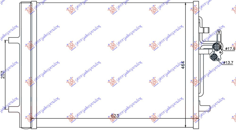 HLADNJAK KLIME 1.6/2.0 D (2.4 D5) DIZEL (585x470x16)