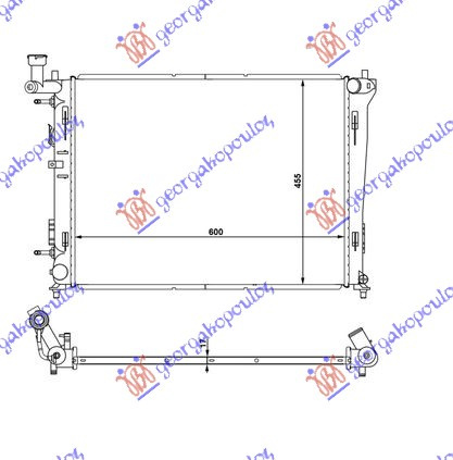 HLADNJAK MOTORA 1.4-1.6-2.0 BENZIN AUTOMATIK (600X440X16) (KOYO)