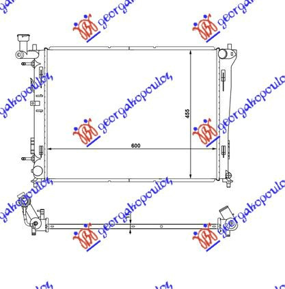 HLADNJAK MOTORA 1.4-1.6-2.0 BENZIN AUTOMATIK (600X440X160) (MAHLE BEHR)