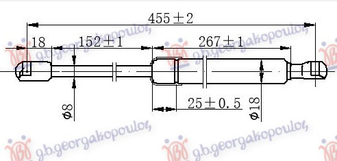 AMORTIZER GEPEK STAKLA (455L-200N)