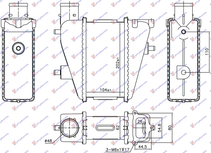 INTERCOOLER 2.2 CTDI (104x202x62)