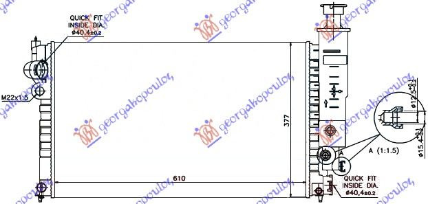 HLADNJAK MOTORA 1.4-2.0CC A/C (61x37.7)