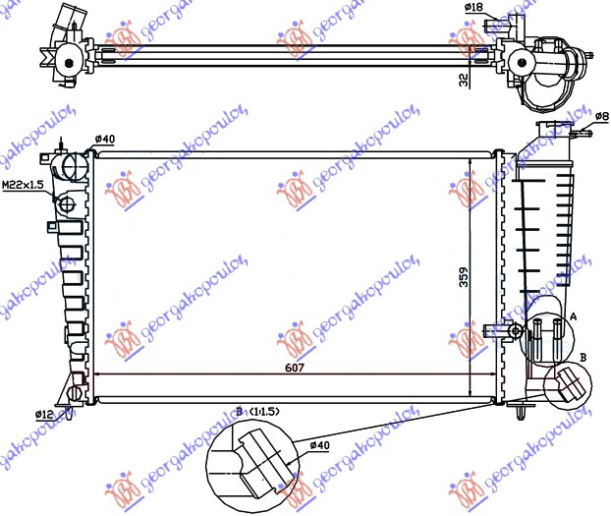 HLADNJAK MOTORA 1.9 TURBO DIESEL +/-AC (61x36.6x36