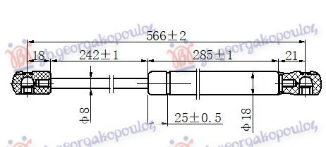 AMORTIZER GEPEK VRATA KARAVAN (625L-360N)