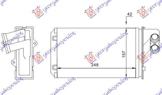 HLADNJAK KABINE (M) +/-ΑC (248x157) -99 BEHR TYPE (W/O PIPES)