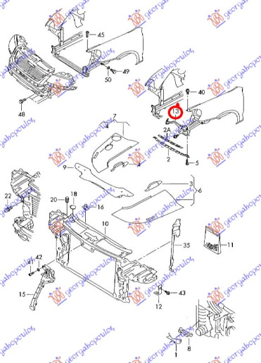 NOSAČ FAROVA PLASTIČNI DONJI VANJSKI -07