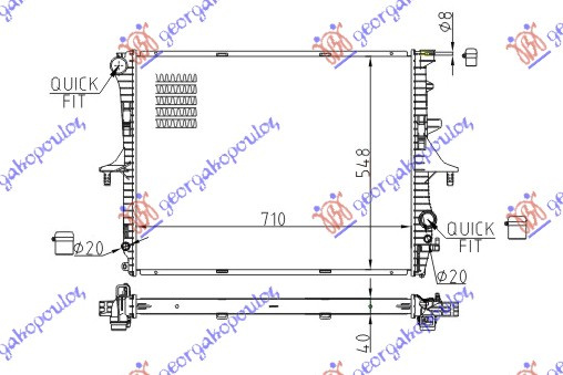 hladnjak svi modeli.  benzin/dizel man/auto +/-AC(71x55)(MAHLE BEHR PREMIUM LINE)