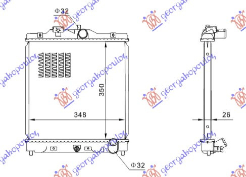 HLADNJAK MOTORA 1.6 VTEC 150 KS (35x35x27) (KOYO)