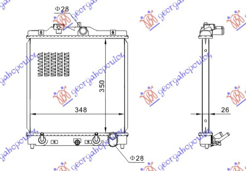 HLADNJAK MOTORA SVI MODELI BENZINSKI AUTOMATSKI (350x350x26)