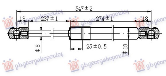 AMORTIZER GEPEK VRATA (549L-290N)