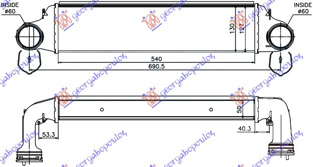 HLADNJAK INTERKULERA 2.0 TD 03-06 (54x130x50) (62/62)