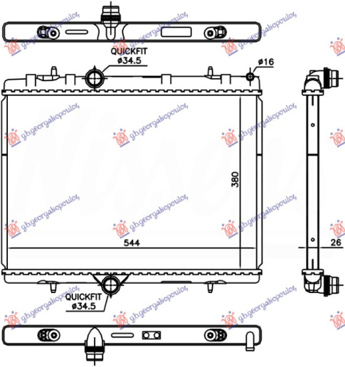 HLADNJAK MOTORA 1.2 THP BENZIN (380x540x26) BRZA SPOJKA