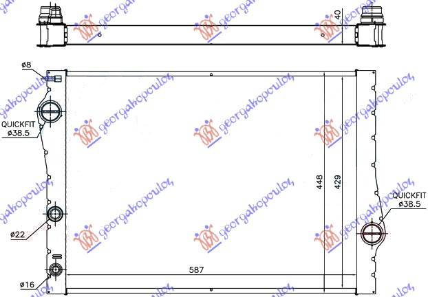 HLADNJAK MOTORA 3.0i-24V-3.0 TD (58.9x44x38)