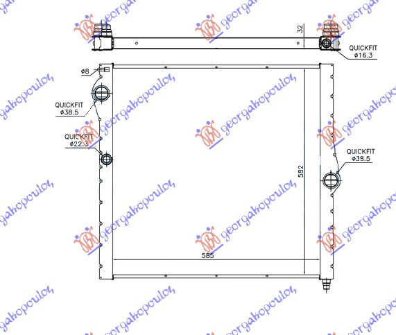 HLADNJAK MOTORA 4.4 M BENZIN (AUTO) (58.5x58.2x3.2)