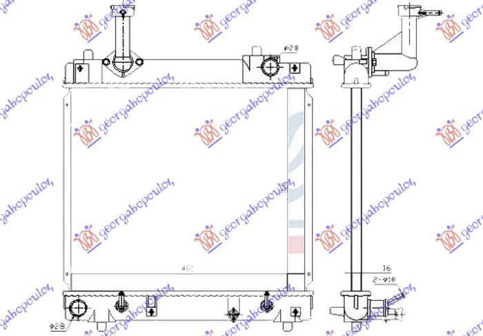 HLADNJAK MOTORA 1.0 BENZIN AUTOMATIK (350x400x16) (KOYO)