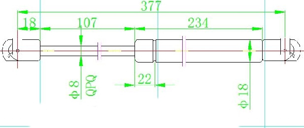 amortizer  (prtjažnik) (377L-365N) (STROKE 107mm)