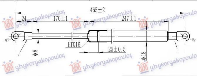 AMORTIZER GEPEK VRATA (465L-113N)