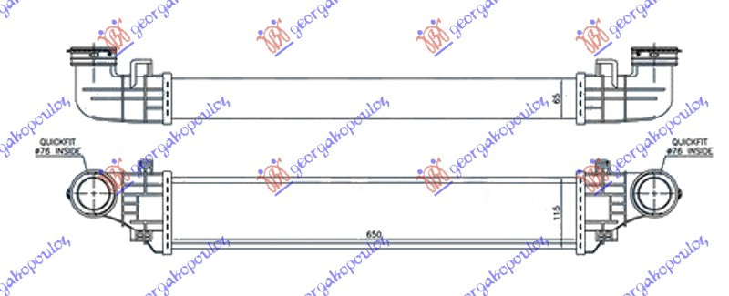 hladnjak intercoolera a a a 18i-16VKOMP.27-32CDi(65x113)