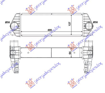 HLADNJAK INTERKULERA 1.8 Di/TDCi DIZEL (400x130x65) 07-