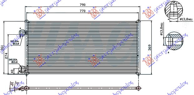 HLADNJAK KLIME 1.8i 16V - 1.8 TDCI (74.7x36)