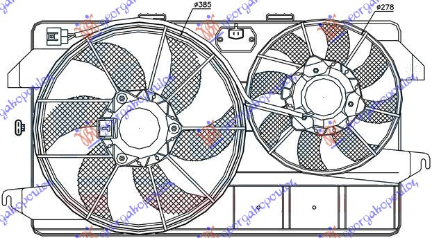 VENTILATOR (DUPLI) (2 MOTORA) KOMPLET (1.8 BENZIN/DIZEL) (+AC)