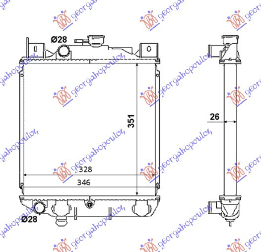 HLADNJAK MOTORA 1.6i 16V +-/AC (35x33x2.6)