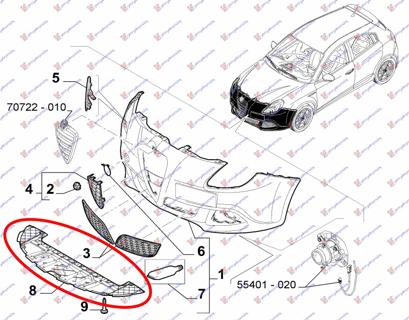 zaštita motora ispod branika plastična