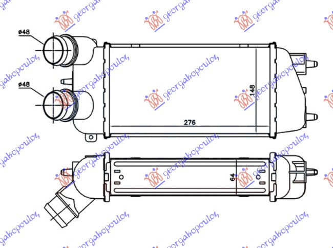 HLADNJAK INTERKULERA 1.6 HDi DIZEL (275x150x64) -06