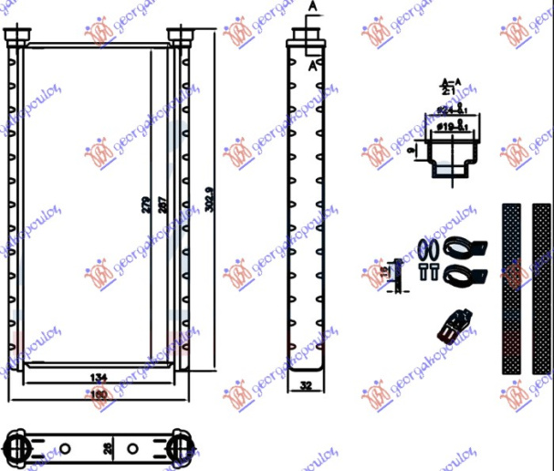 HEATER HLADNJAK KABINE (BR) (135x280x26)