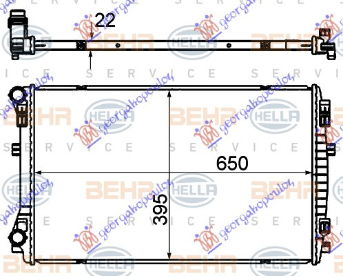 HLADNJAK MOTORA 1.5 TFSi BENZIN (650x400) (MAHLE BEHR)