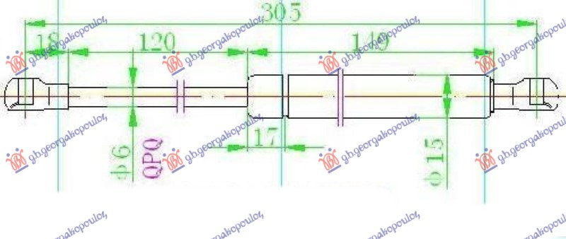 AMORTIZER GEPEK VRATA (305L-130N)