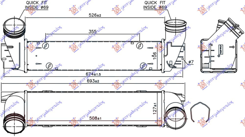 INTERCOOLER 1.6-2.0 (16i-20i/X-28i) BENZIN (508x127x106)