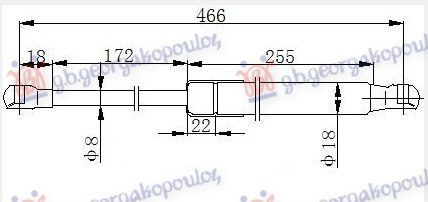 amortizer  (prtjažnik) 3/ 5 vrata (467L-455N)