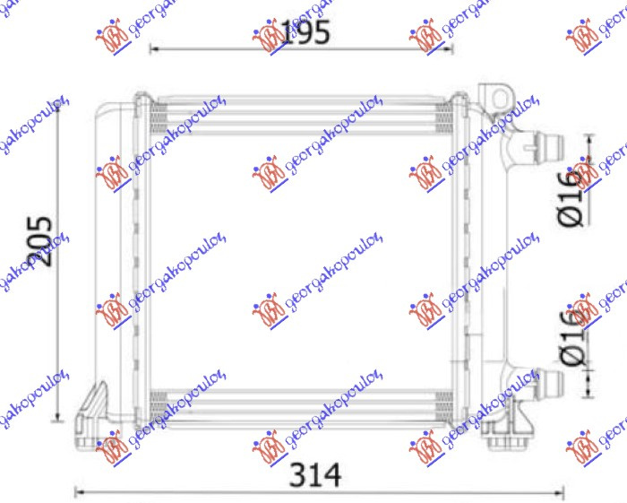 hladnjak  motora dodatni1.5-2.0  benzin (202x195) (MAHLE BEHR PREMIUM LINE)