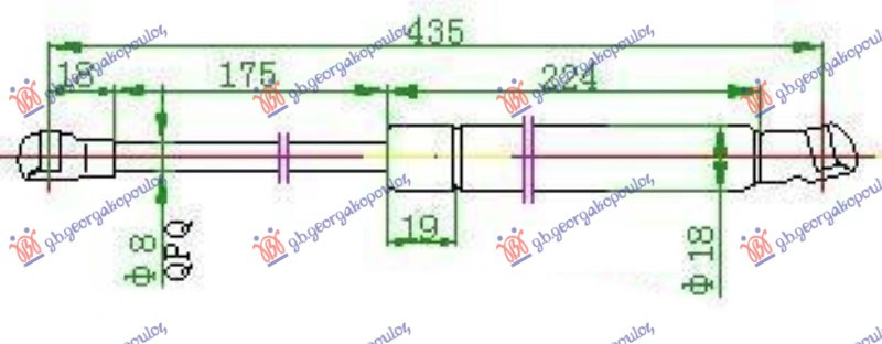 AMORTIZER GEPEK VRATA (436L-370N)