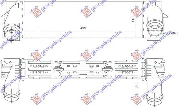 INTERCOOLER 1.6 (18i)-2.0 (20/28iX/iX) BENZIN -2.0 (18/20d/dx) DIZEL (495X145X80)