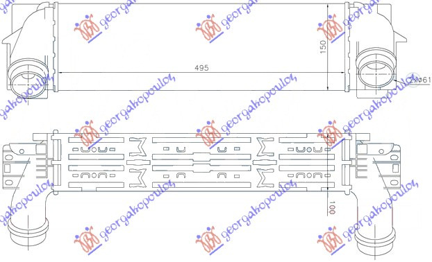 INTERCOOLER 3.0 (30/35dx) DIESEL (495x145x100)