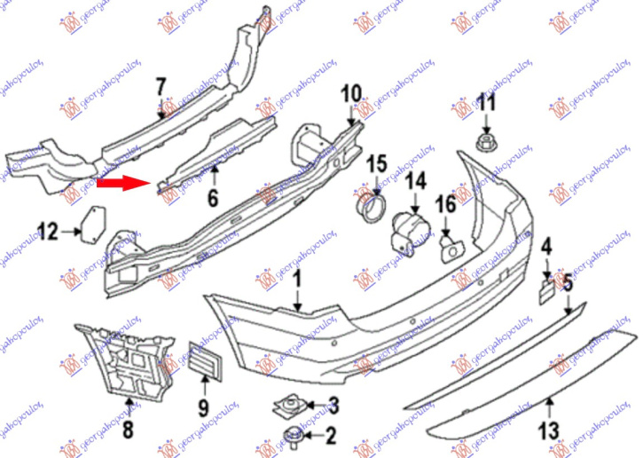 ŠINA / BAZA STRAŽNJEG BRANIKA PLASTIČNI DONJI (M-SPORT) SEDAN/KARAVAN