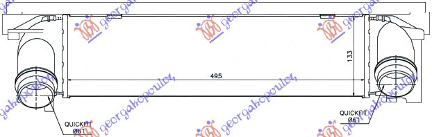 hladnjak intercoolera a a . 14-18-20  benzin -dizel (495x13